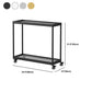 21.6" Tall Modern Rectangular Glass Top Side Table Iron Frame End Table with Shelf