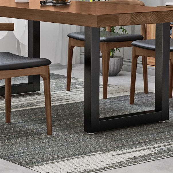 Industrial Style Wooden Dining¬†Room¬†Set with Rectangle Table and Metal Base Dining Table Furniture Clearhalo 'Dining Room Sets' 'Dining Tables & Seating' 'dining_room_set' 'furn' 'furn_dining_room_set' 'Furniture' 'furniture_dining_room_set' 'Kitchen & Dining Furniture' 'kitchen&dining_furn' 'kitchen' 1200x1200_8cefb0ba-4d40-45b1-b51c-d5ec1a86e4a1