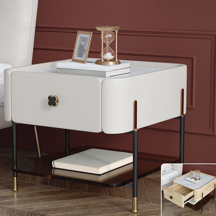 Tavolo da notte di stoccaggio contemporaneo 1 comodino da letto in legno