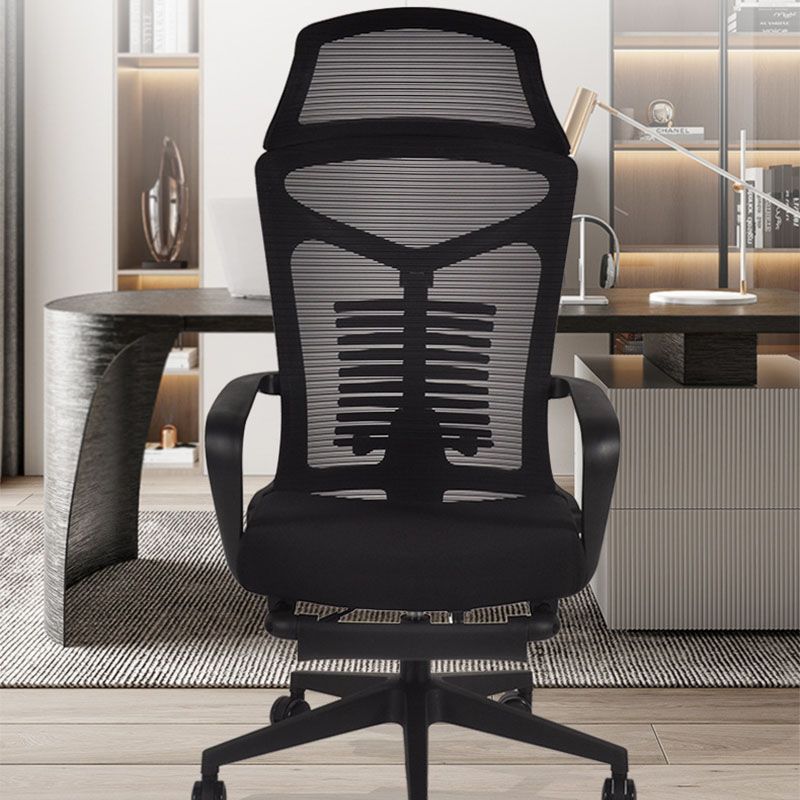Black Modern & Contemporary Office Chair Fixed Arms Mid Back Home Office Chair Clearhalo 'furn' 'furn_office_chair' 'Furniture' 'Office Chairs' 'Office Furniture' 'office_chair' 1200x1200_8cf2e737-f22e-4fcd-aea6-0df09f8f11d6