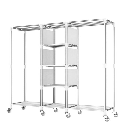 Steel Wardrobe Closet with Garment Rod Modern Wardrobe Armoire