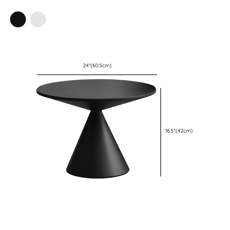 Table d'angle contemporaine metal rond piédestal latérale