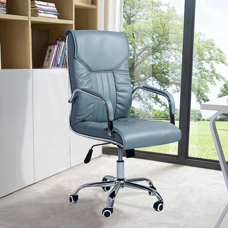 Adjustable Seat Height Office Chair Modern High Back Fixed Arm Chair with Wheels Clearhalo 'furn' 'furn_office_chair' 'Furniture' 'Office Chairs' 'Office Furniture' 'office_chair' 1200x1200_8cf51299-fb66-421f-9781-8f36e57797db