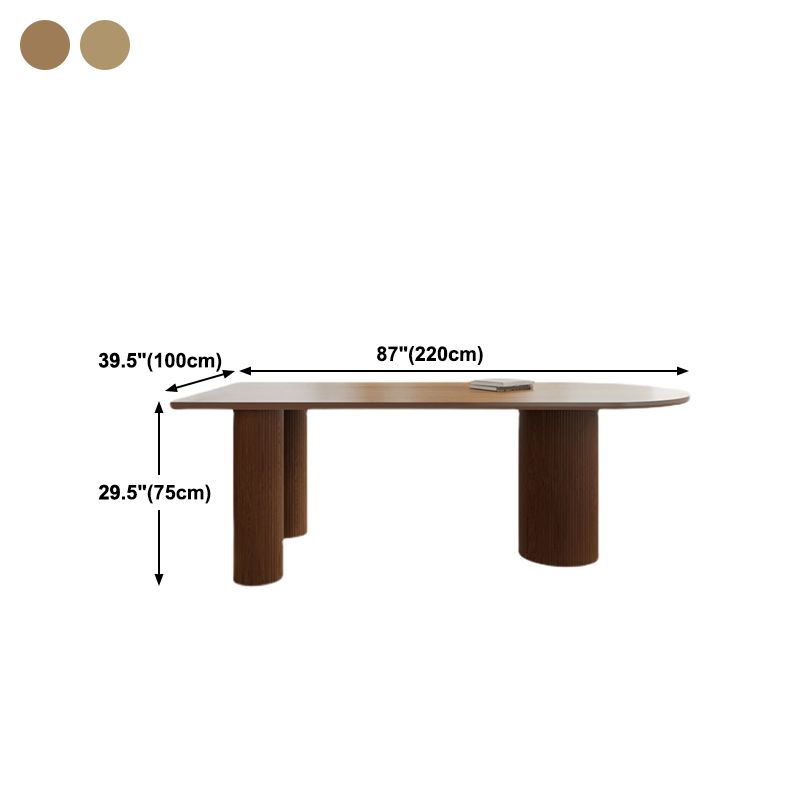 Contemporary Dining Oval Table Dining Wooden Table for Restaurant with Wood Legs Clearhalo 'Dining Tables & Seating' 'Dining Tables' 'dining_table' 'furn' 'furn_dining_table' 'Furniture' 'furniture_dining_table' 'Kitchen & Dining Furniture' 'kitchen' 'kitchen_dining_table' 1200x1200_8cf5da85-b2a3-4035-8680-792f5a40a1e8