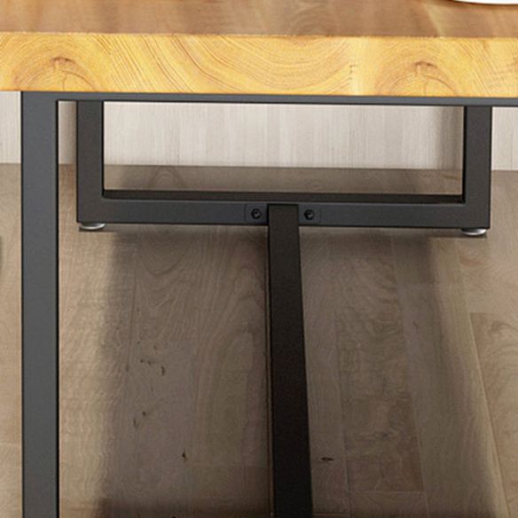 Industrial Style Solid Wood Top Dining Room Set with 4 Legs Table Dining Table Furniture for Home Clearhalo 'Dining Room Sets' 'Dining Tables & Seating' 'dining_room_set' 'furn' 'furn_dining_room_set' 'Furniture' 'furniture_dining_room_set' 'Kitchen & Dining Furniture' 'kitchen&dining_furn' 'kitchen' 1200x1200_8cf8e617-5433-47f4-83c3-6e779b563826