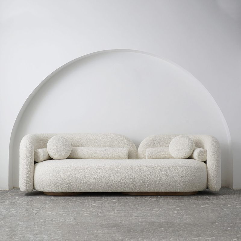 Modern Simple Wool Sofa 2/3-Seater Sloped Arm Sofa with Pillows