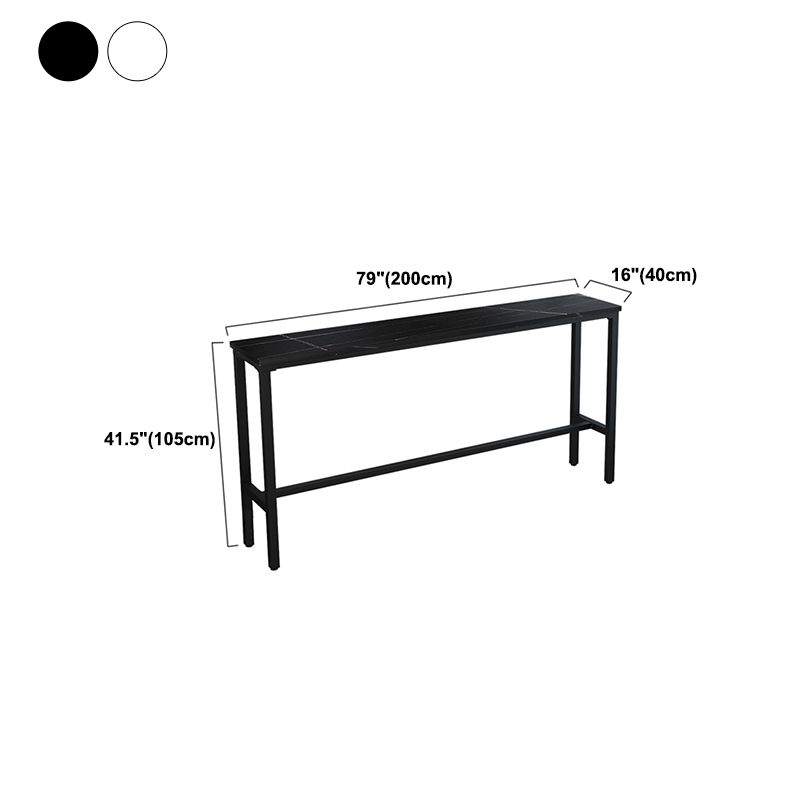 Modern Rectangle Bar Dining Table Stone Bar Table with Trestle Base Clearhalo 'Bar Furniture' 'Bar Tables' 'bar_tables' 'furn' 'furn_bar_tables' 'Furniture' 'Kitchen & Dining Furniture' 1200x1200_8cfaf91c-a7c2-45a7-bda7-e9fc5962de10