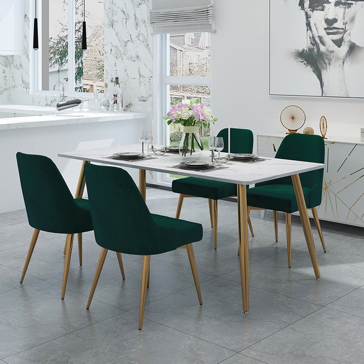 Mesa de la base de oro de la piedra mesa de cocina mesa de comedor de rectángulo de lujo tradicional