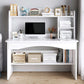 Manufactured Wood Rectangular Writing Desk Contemporary Desk with Shelf