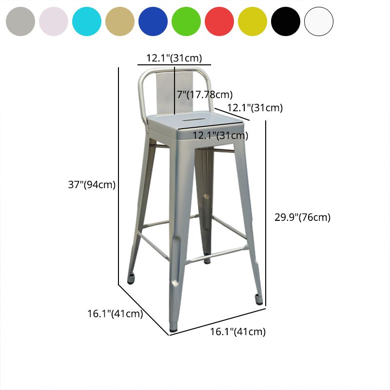 Modern Squared Counter Stools Armless Iron Indoor Bar Stool with Footrest Clearhalo 'Bar Furniture' 'Bar Stools' 'bar_stools' 'furn' 'furn_bar_stools' 'furniture_bar_stools' 'Kitchen & Dining Furniture' 'kitchen&dining_furn' 'kitchen' 'kitchen_furn' Furniture' 1200x1200_8cff2f1f-b1d6-4018-878e-453456d14421