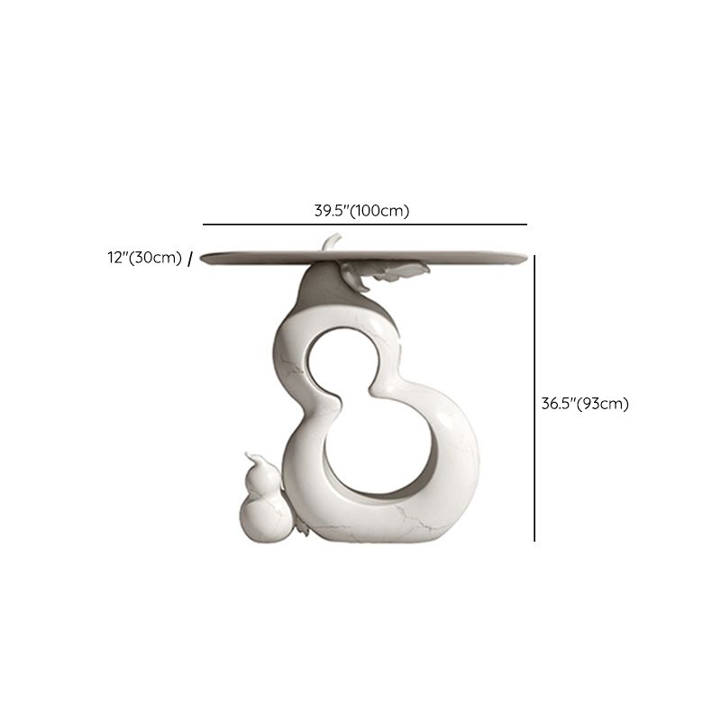 Half Moon Shape Contemporary Console Table White Console Sofa Table