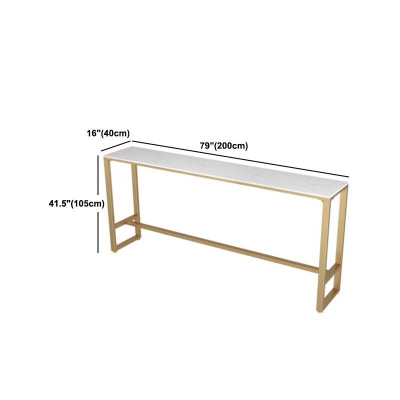 Tavolo da bar di bistrot rettangolare glam tavolo da cavalletto in pietra bianca interno