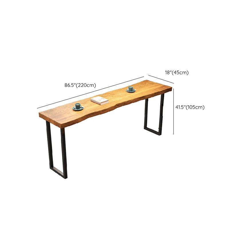 Rectangular Bar Height Table Wood Top and Metal Base Bistro Bar Table Clearhalo 'Bar Furniture' 'Bar Tables' 'bar_tables' 'furn' 'furn_bar_tables' 'Furniture' 'Kitchen & Dining Furniture' 1200x1200_8cff9173-888d-4159-8f2d-ffa269f67bca