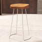 Modern Backless Counter Height Stools with Metal and Solid Wood