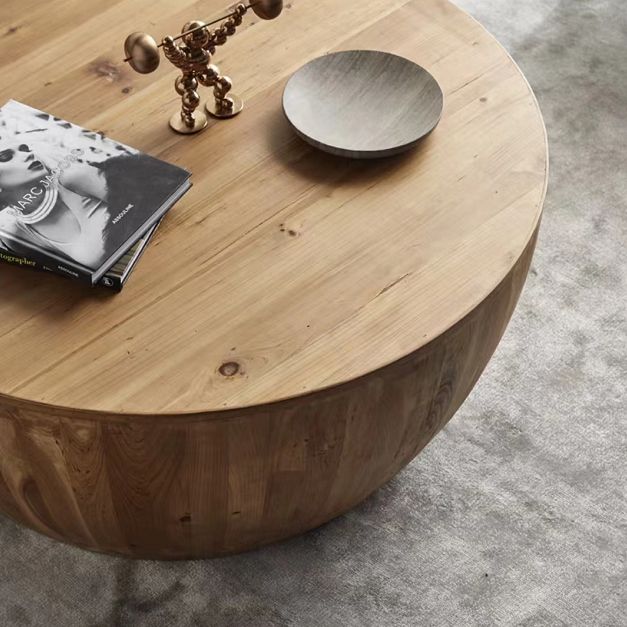 Distressed Wood Coffee Table Scandinavian 14.96" H 1 Single Cocktail Table