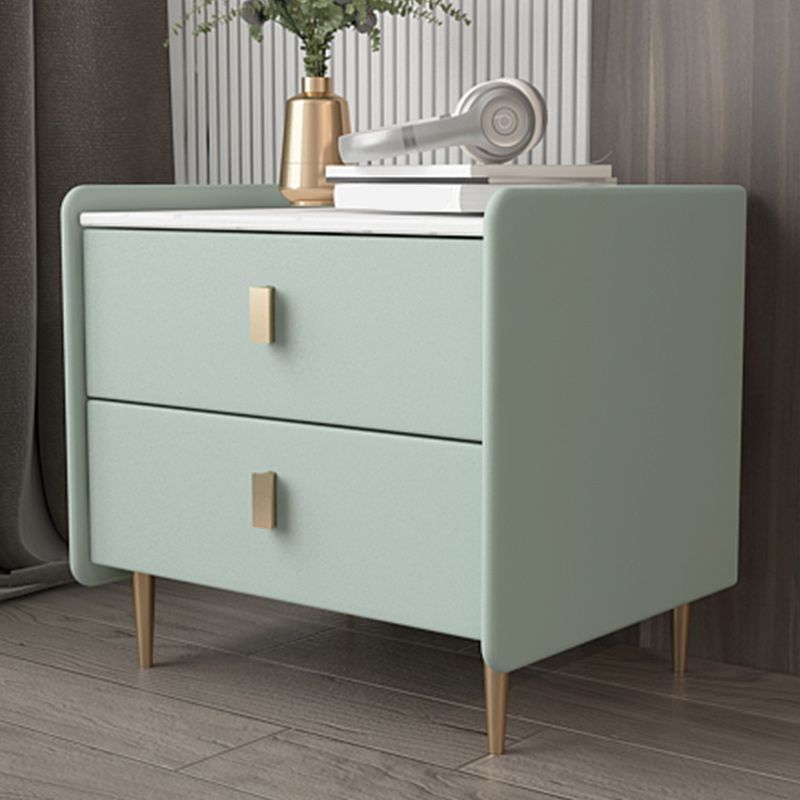 Leather Nightstand with 4 Legs Stone Top Night Table with Drawers Clearhalo 'Bedroom Furniture' 'furn' 'furn_night_stand' 'Furniture' 'night_stand' 'Nightstands' 1200x1200_8d02afb7-ff8d-4433-882f-235e8d157b86