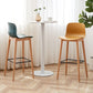 Contemporary Plastic Armless Bar Stools with Solid Wood Base