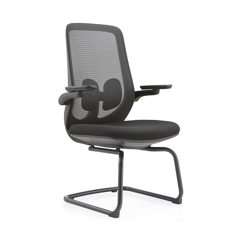 Modern No Wheels Desk Chair Microfiber Black High Back Chair Clearhalo 'furn' 'furn_office_chair' 'Furniture' 'Office Chairs' 'Office Furniture' 'office_chair' 1200x1200_8d040422-1cba-420b-b6fa-826046125547