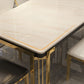 Tavolo da pranzo rettangolare in stile glam con base in metallo con 4 gambe