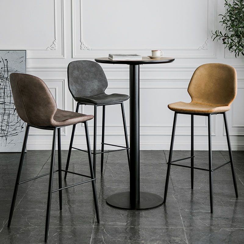 Nordic Iron Simple Barstool Indoor Tall Stool with Leather Seat Clearhalo 'Bar Furniture' 'Bar Stools' 'bar_stools' 'furn' 'furn_bar_stools' 'furniture_bar_stools' 'Kitchen & Dining Furniture' 'kitchen&dining_furn' 'kitchen' 'kitchen_furn' Furniture' 1200x1200_8d051831-e13d-45e8-8658-a362f572232d