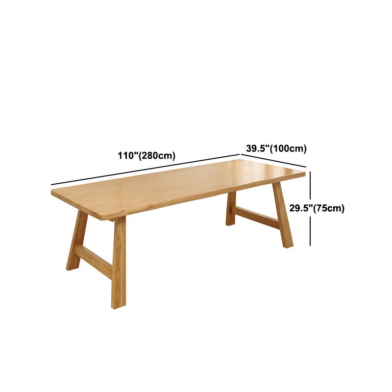 Pine Wood Dining Table Contemporary Rectangle Table with Sled Base Clearhalo 'Dining Tables & Seating' 'Dining Tables' 'dining_table' 'furn' 'furn_dining_table' 'Furniture' 'Kitchen & Dining Furniture' 1200x1200_8d07f2b6-d6a9-4486-ab6b-8f044b6f523a
