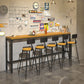 Industrial 1/2/6/11 Pieces Solid Wood Bar Table Set Rectangular Counter Set for Home Use Clearhalo 'Bar Furniture' 'furn' 'furn_home_bar_bar_sets' 'Furniture' 'Home Bars & Bar Sets' 'home_bar_bar_sets' 'Kitchen & Dining Furniture' 1200x1200_8d08a87b-6b93-47d1-ad98-035a1ee1608c
