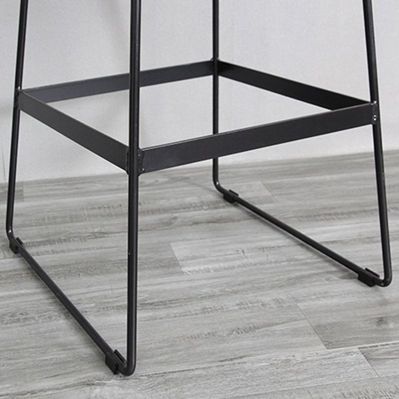 Modern Armless Backrest Counter Stool Steel Bar Stool with Leather Cushion Clearhalo 'Bar Furniture' 'Bar Stools' 'bar_stools' 'furn' 'furn_bar_stools' 'furniture_bar_stools' 'Kitchen & Dining Furniture' 'kitchen&dining_furn' 'kitchen' 'kitchen_furn' Furniture' 1200x1200_8d09c8f8-a767-432b-af2d-2507cb38f8e6