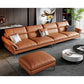 Contemporary Tan Leather Sectional Pillow Top Arm Sofa and Chaise for Living Room Clearhalo 'furn' 'furn_sectionals' 'Furniture' 'furniture_sectionals' 'kitchen' 'kitchen_sectionals' 'Living Room Furniture' 'Sectionals' 1200x1200_8d0a0a14-1408-4abb-b9f3-12f7997ec09e