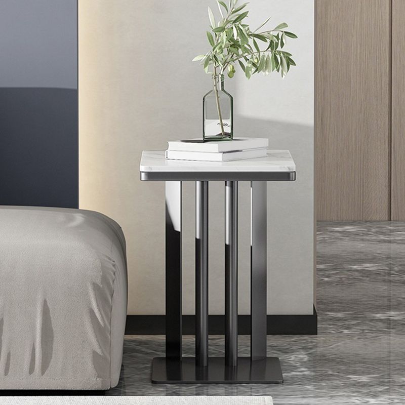 Contemporary Metal C Side Table Slate Top Rectangular Side Table