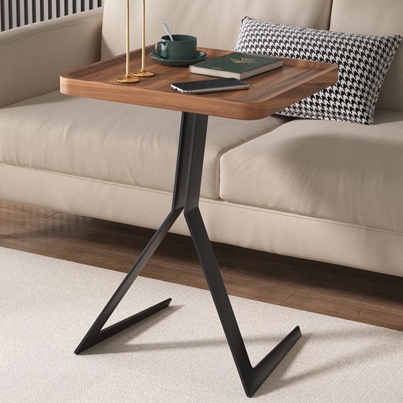 Metal and Wood Side Table Contemporary End Table for Living Room Clearhalo 'Coffee & Accent Tables' 'End & Side Tables' 'end_side_tables' 'furn' 'furn_end_side_tables' 'Furniture' 'Living Room Furniture' 1200x1200_8d0b1470-9f52-4db2-b68b-64c4d142ef14
