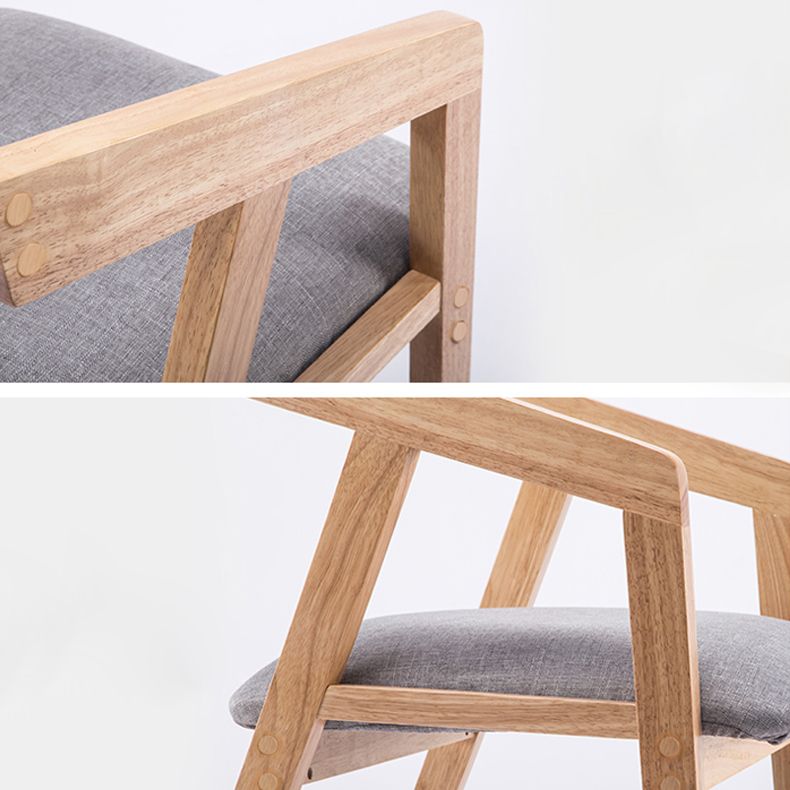 Traditional Solid Wood Dining Chair Linen Single Dining Arm Chair for Restaurant Clearhalo ' kitchen&dining_furn' 'Dining Chairs' 'Dining Tables & Seating' 'dining_chair' 'furn' 'furn_dining_chair' 'Furniture' 'furniture_dining_chair' 'Kitchen & Dining Furniture' 'kitchen' 1200x1200_8d0bc117-8708-4a6c-bdef-6975dd1ab2ab