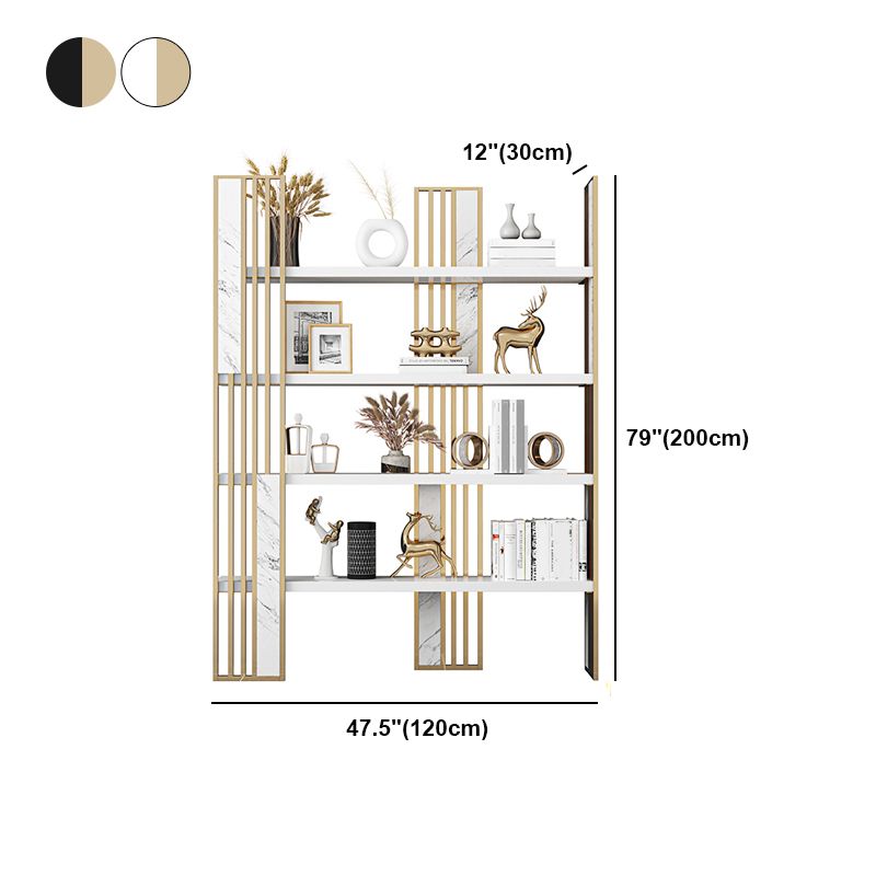 78.74"H Bookshelf Open Back Glam Style Bookcase for Study Room Home Office Clearhalo 'Bookcases' 'furn' 'furn_bookcases' 'Furniture' 'furniture_bookcases' 'kitchen' 'kitchen_bookcases' 'Living Room Furniture' 'Office Furniture' 1200x1200_8d0cec23-28e7-4d3c-849b-16326f4fd365