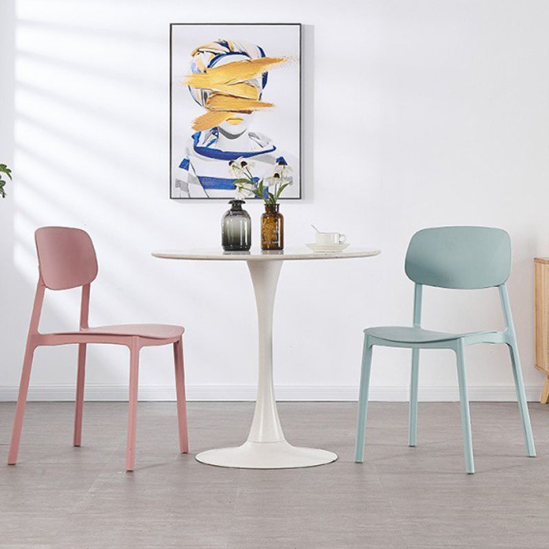 Scandinavian Plastic Kitchen Dining Chair Armless Open Back Chair Clearhalo 'Dining Chairs' 'Dining Tables & Seating' 'dining_chair' 'Furniture' 'furniture_dining_chair' 'Kitchen & Dining Furniture' 1200x1200_8d0cff70-31ee-40bb-9ff9-3848e91e8599