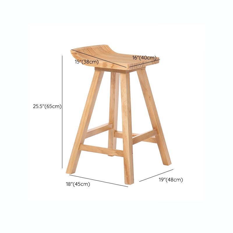 Indoor Modern Footrest Bar Stool Solid Wood Bar & Counter Stool in Natural Clearhalo 'Bar Furniture' 'Bar Stools' 'bar_stools' 'furn' 'furn_bar_stools' 'Furniture' 'Kitchen & Dining Furniture' 1200x1200_8d0d27aa-76ca-4c9f-9378-0f61d90d7e6c