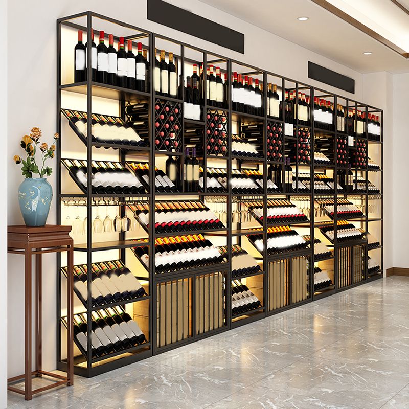 Bottiglia di vino da pavimento in ferro e portabottiglie moderna portanate moderne con scaffale