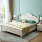 French Country Standard Bed Rubberwood and Pine Wood Panel Bed White