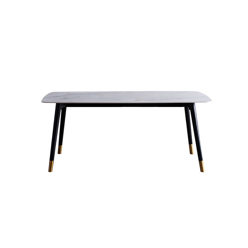 Contemporary Dining Set 1/2/5/7 Pcs White Stone Top Table with Faux Leather Chairs Clearhalo 'Dining Room Sets' 'Dining Tables & Seating' 'dining_room_set' 'furn' 'furn_dining_room_set' 'Furniture' 'Kitchen & Dining Furniture' 1200x1200_8d0fda4d-c806-4a5d-a6c4-48852d797866