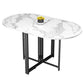 Modern Style Dining Table White Oval Drop-Leaf Dining Table for Home Use Clearhalo ' dining_table' 'Dining Tables & Seating' 'Dining Tables' 'Furniture' 'furniture_dining_table' 'Kitchen & Dining Furniture' 'kitchen&dining_furn' 'kitchen' 'kitchen_dining_table' 1200x1200_8d1081e9-041a-4fb6-8dcf-a62560bfb596