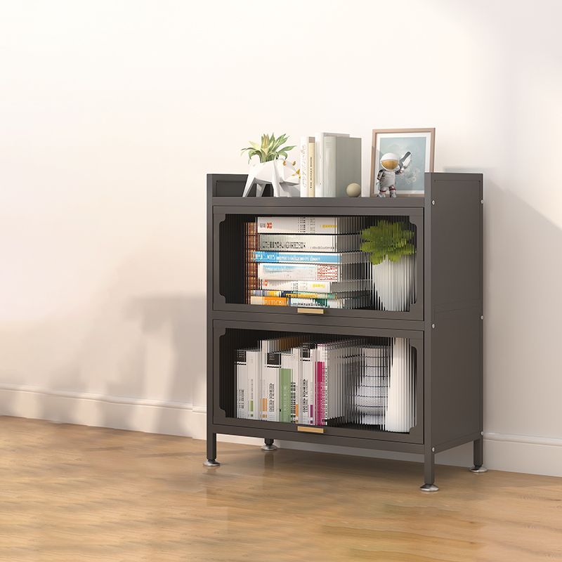 Industrial Style Metal Bookshelf Closed Back Shelf Bookcase with Doors Clearhalo 'Bookcases' 'furn' 'furn_bookcases' 'Furniture' 'furniture_bookcases' 'Office Furniture' 1200x1200_8d10cfb3-e08f-4d2e-9c04-9d400f26a612