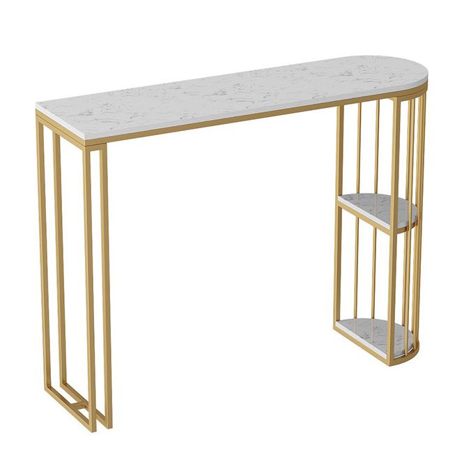 White Marble Bar Dining Table Glam Double Pedestal Bar Height Table Clearhalo 'Bar Furniture' 'Bar Tables' 'bar_tables' 'furn' 'furn_bar_tables' 'Furniture' 'Kitchen & Dining Furniture' 1200x1200_8d115a16-4944-45bd-8914-8f2510178f53