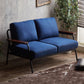 Contemporary Square Arm Loveseat with Loose Back for 2 People