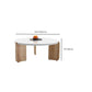 3 Legs Coffee Table Contemporary Round Stone Coffee or End Table