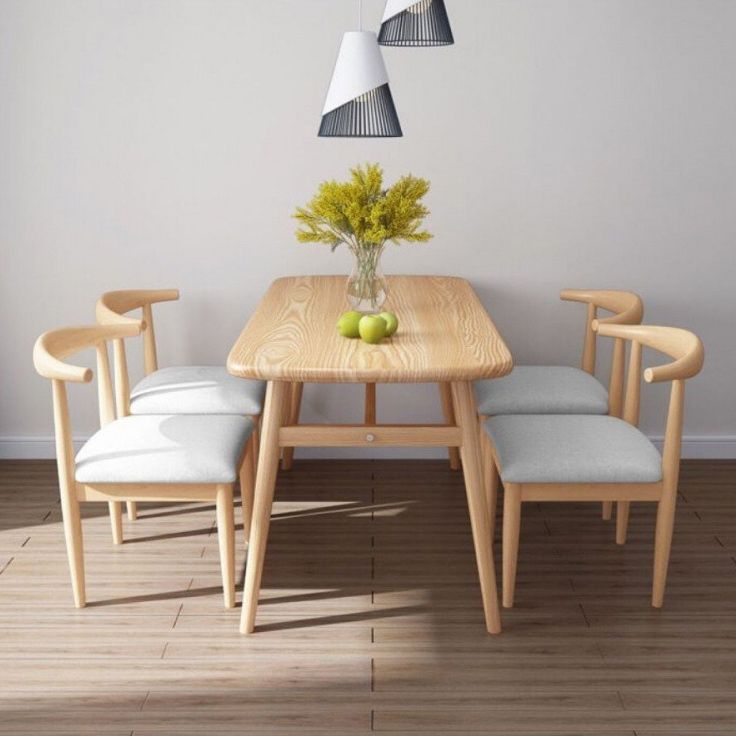 Rectangular Solid Wood Dining Table Modern Furniture with 4 Legs in Matte Finish Clearhalo 'Dining Tables & Seating' 'Dining Tables' 'dining_table' 'furn' 'furn_dining_table' 'Furniture' 'Kitchen & Dining Furniture' 1200x1200_8d122cb8-121c-4871-ae9c-977ad2fc1315
