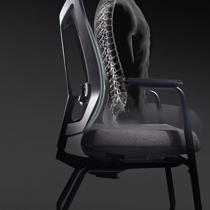 Sedia da ufficio moderna senza ruote armi rimovibili nessuna sedia da scrivania angosciante