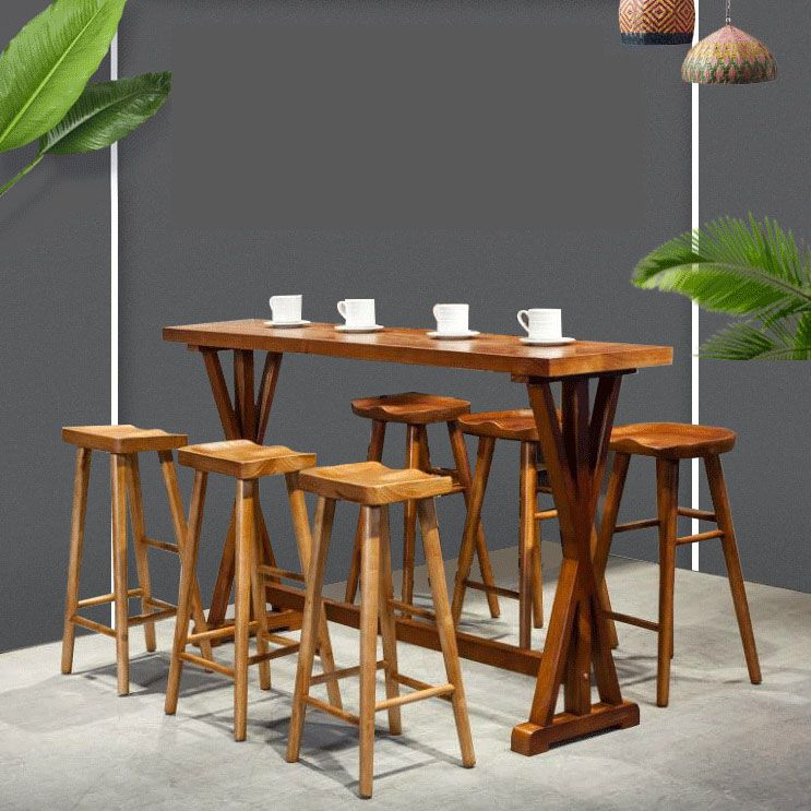 Modern Bar Table Set 1/2/4/7 Pieces Solid Wood Counter Table with Backless Stools Clearhalo 'Bar Furniture' 'furn' 'furn_home_bar_bar_sets' 'Furniture' 'Home Bars & Bar Sets' 'home_bar_bar_sets' 'Kitchen & Dining Furniture' 1200x1200_8d149f8d-bd1e-4df0-86ee-efe0ffd2a3d1