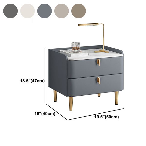 Moderno comodino in legno 18,5 "alto 2 - comodino del cassetto in grigio / blu / bianco