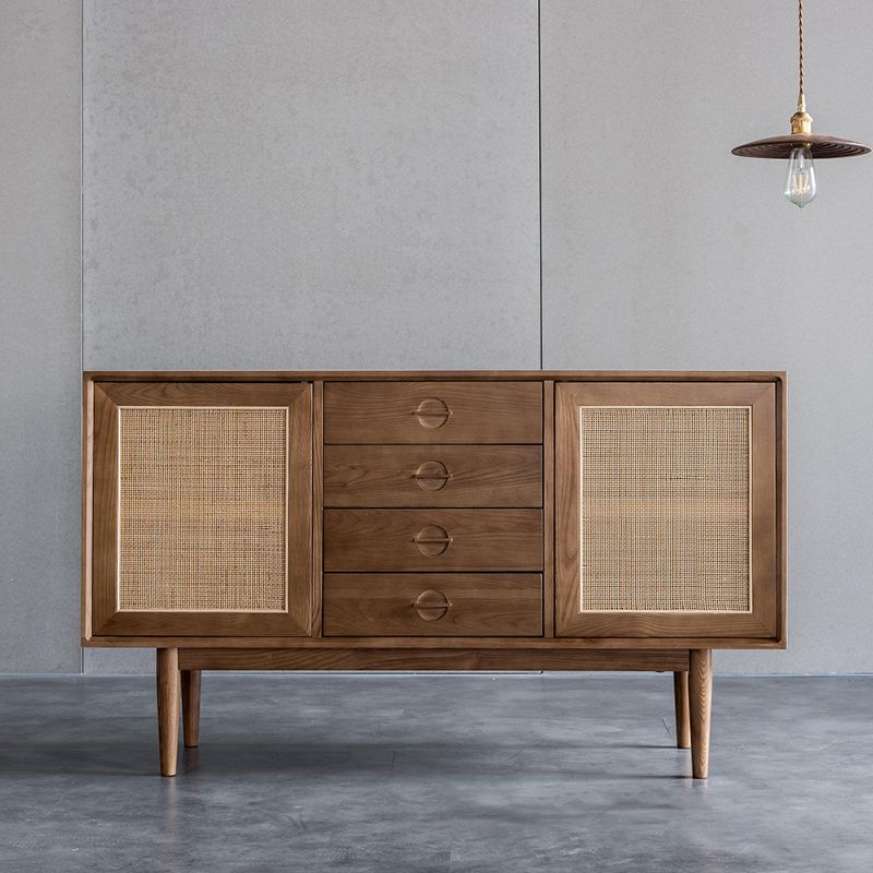 Modern Cabinet Solid Wood With Doors 4 - Drawer Rectangle Accent Cabinet Clearhalo 'Cabinets & Chests' 'cabinets_chests' 'furn' 'furn_cabinets_chests' 'Furniture' 'Living Room Furniture' 1200x1200_8d15c6fc-b24c-4f97-b437-bc056a51ff07