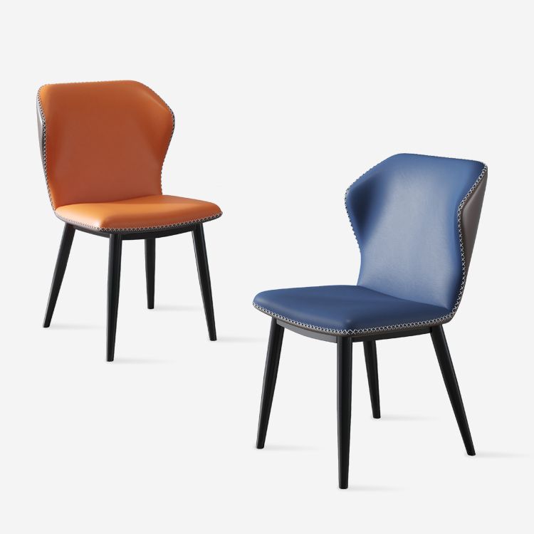 Industrial Metal Dining Room Chair Faux Leather Dining Chair for Restaurant Use