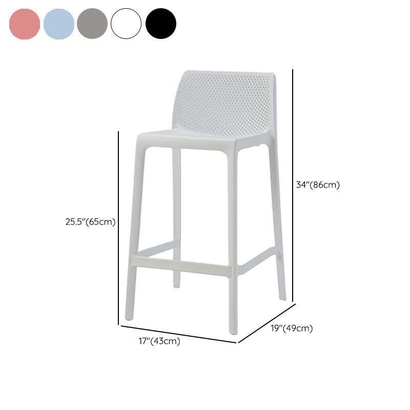 Contemporary Low Back Indoor Plastic Armless Bar Stool with Footrest Clearhalo 'Bar Furniture' 'Bar Stools' 'bar_stools' 'furn' 'furn_bar_stools' 'Furniture' 'Kitchen & Dining Furniture' 1200x1200_8d17dcb4-8e64-4478-b4bf-2db3debb1077