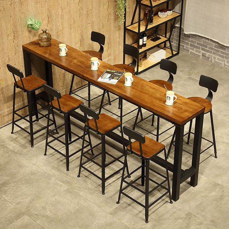 Modern Coffee Shop Bar Table Set 1/2/5/9 Pieces Rectangle Wood Pub Dining Set Clearhalo 'Bar Furniture' 'furn' 'furn_home_bar_bar_sets' 'Furniture' 'Home Bars & Bar Sets' 'home_bar_bar_sets' 'Kitchen & Dining Furniture' 1200x1200_8d1802ce-601c-490f-83ec-38b91acc0554
